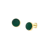 BRINCO DOURADO PEDRA CABOCHÃO 12MM